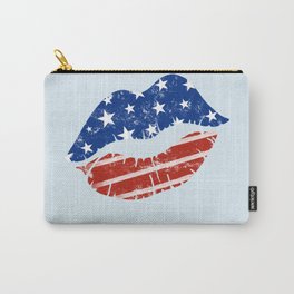American Patriotic Lips / American Flag Lips / Fourth of July Lips Carry-All Pouch