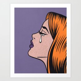 Sad Girl Art Prints For Any Decor Style Society6,Boy And Girl Clipart Png