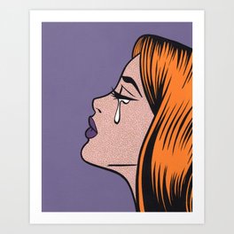 Ginger Crying Comic Girl Art Print