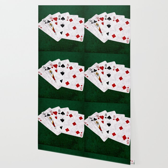 Poker Hand High Card Ace Queen Ten Eight Five Wallpaper by digital2real |  Society6