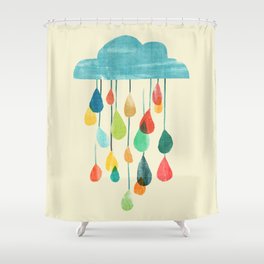 cloudy with a chance of rainbow Shower Curtain