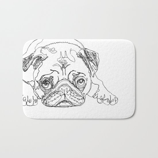 Lazy Pugturday Bath Mat