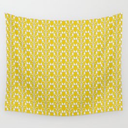 Snow Drops on Mustard Yellow Wall Tapestry