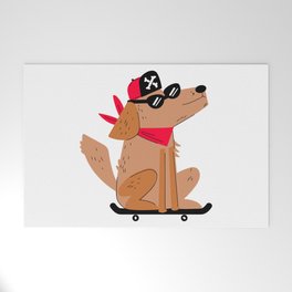 Dog On Skateboard Welcome Mat