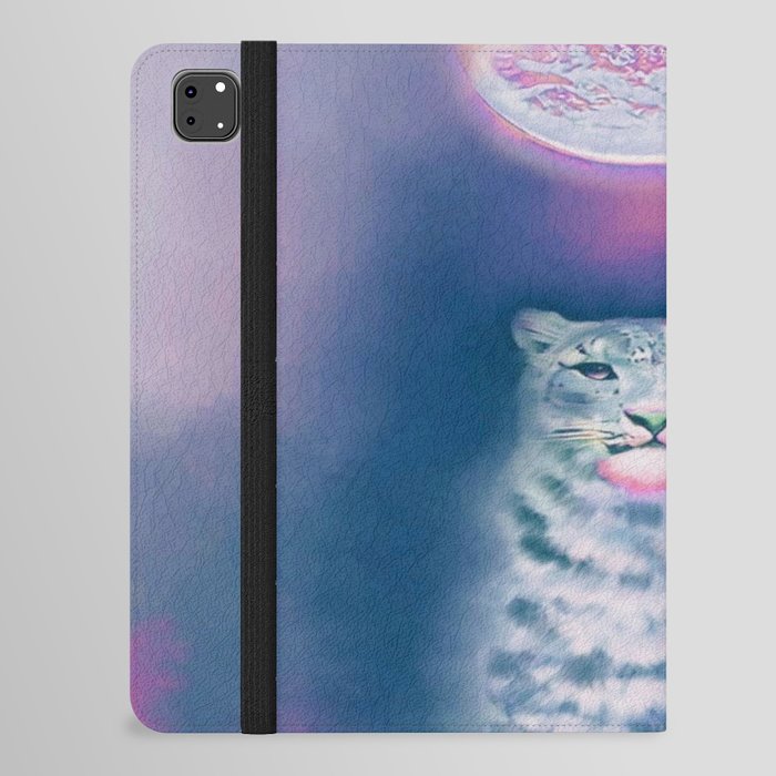 Snow Leopard Spirit in pink glow by kimmera pixie iPad Folio Case