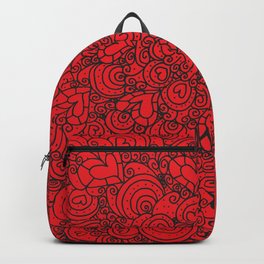 Hearts Bursting in Red Backpack