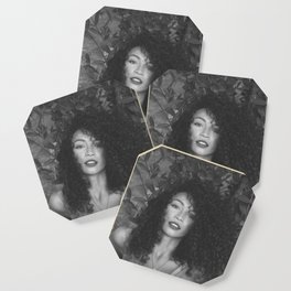 My Sharona (with the long, dark curly hair) African American female beauty black and white photograph portrait - photography - photographs Coaster