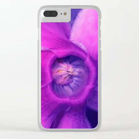 Blue, purple, pink cyclamen Clear iPhone Case