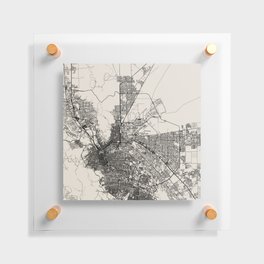 El Paso Black & White Map Floating Acrylic Print