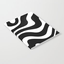 Warped Swirl Marble Pattern (black/white) Notebook