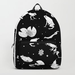 Frog Space Pattern Backpack | Frogs, Toads, Moon, Stars, Digital, Toad, Funny, Sci-Fi, Univerese, Frog 