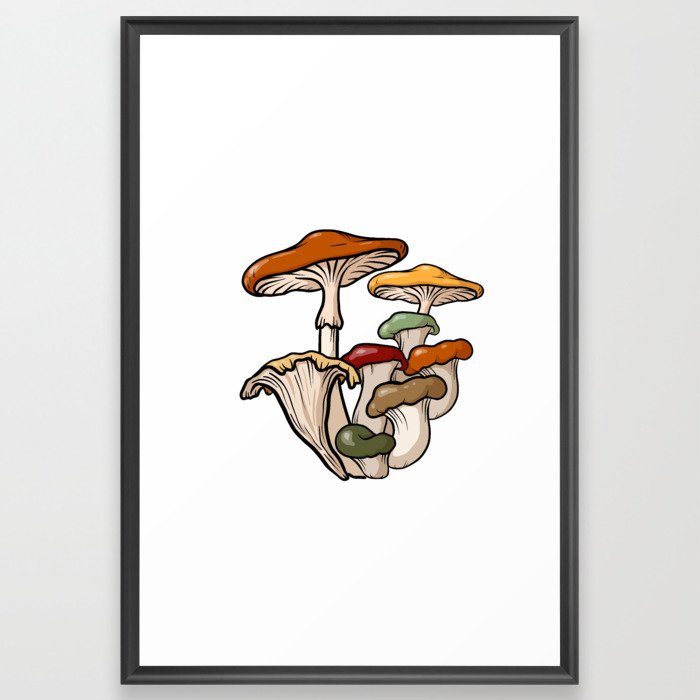Late Summer (Lammas) Mushrooms Framed Art Print