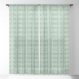 Love Is Love pattern sage Sheer Curtain