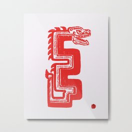 Red serpent Metal Print | Redtribal, Traditionalfolk, Quetzalcoatl, Mexicanfolk, Graphicdesign, Whitereddragon, Latinamerican, Latinamerica, Mayan, Redserpent 