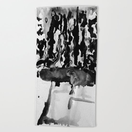Dripping Tease in Black and White Beach Towel