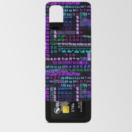 purple teal vibrant ink marks hand-drawn collection Android Card Case