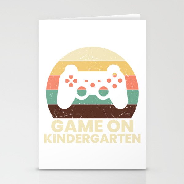 Game On Kindergarten Retro School Stationery Cards