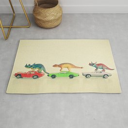 Dinosaurs Ride Cars Rug