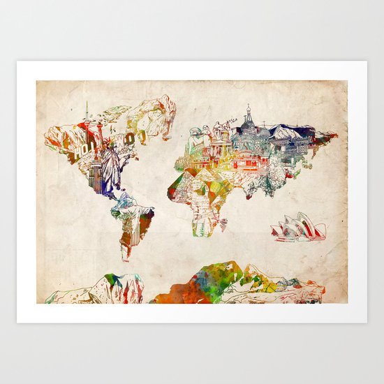 world map Art Print