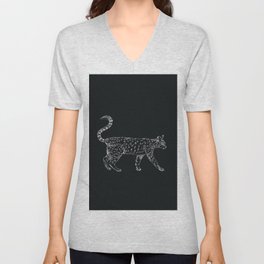 Cat Walk Black And White V Neck T Shirt