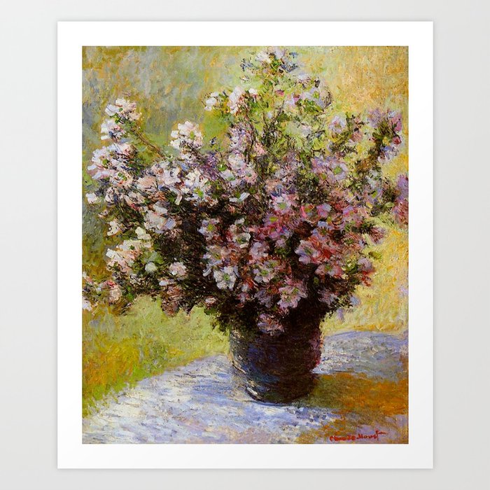 Claude Monet Bouquet of Mallows 1880 Art Print