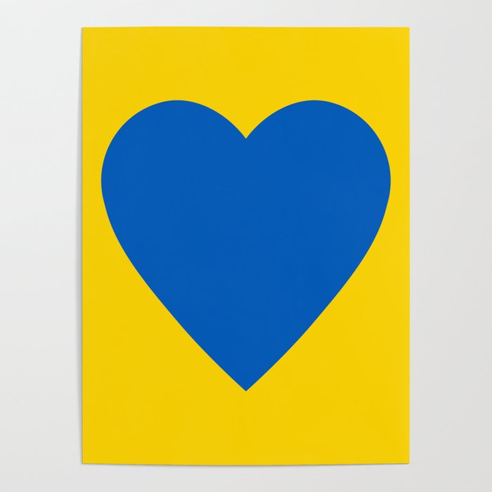 Blue and Yellow Solid Shapes Ukraine Colors 100% Commission Donated To IRC Read Bio Poster