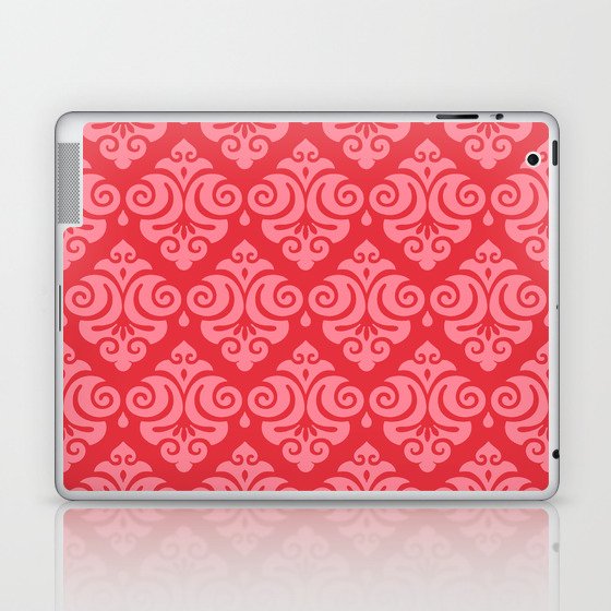 Victorian Modern Pattern Red and Pink Laptop & iPad Skin
