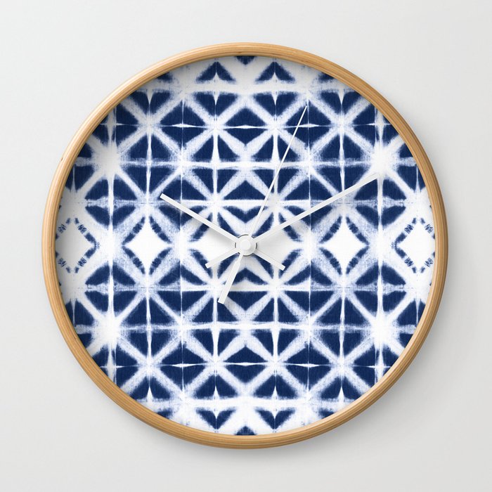 Moroccan design white and indigo blue Wall Clock