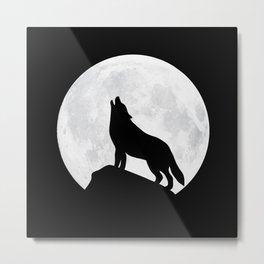 Howling Wolf - Moon Metal Print | Graffiti, Dog, Graphicdesign, Animal, Silhouette, Strongly, Landscape, Husky, Nature, Fox 