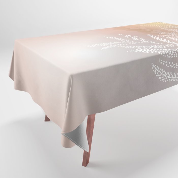 Ombre natural soft leaves Tablecloth