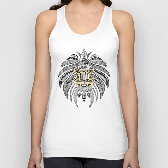 Whimsical Tribal Lion Unisex Tank Top