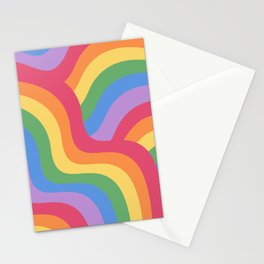 PRIDE Flag Rainbow Retro Swirls III Stationery Card