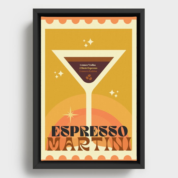 Espresso Martini Cocktail Framed Canvas