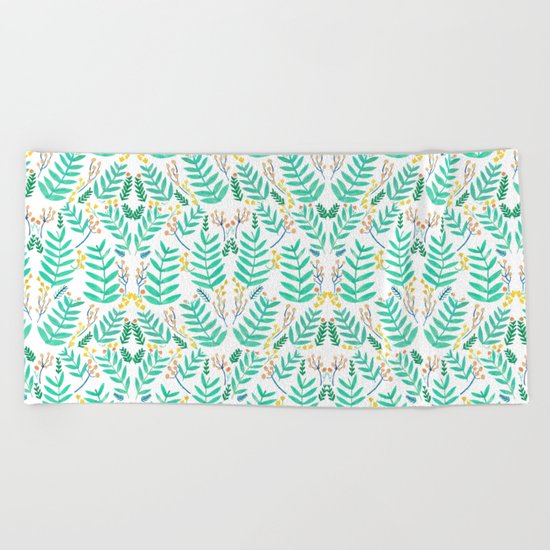 Turquoise Jungle Beach Towel
