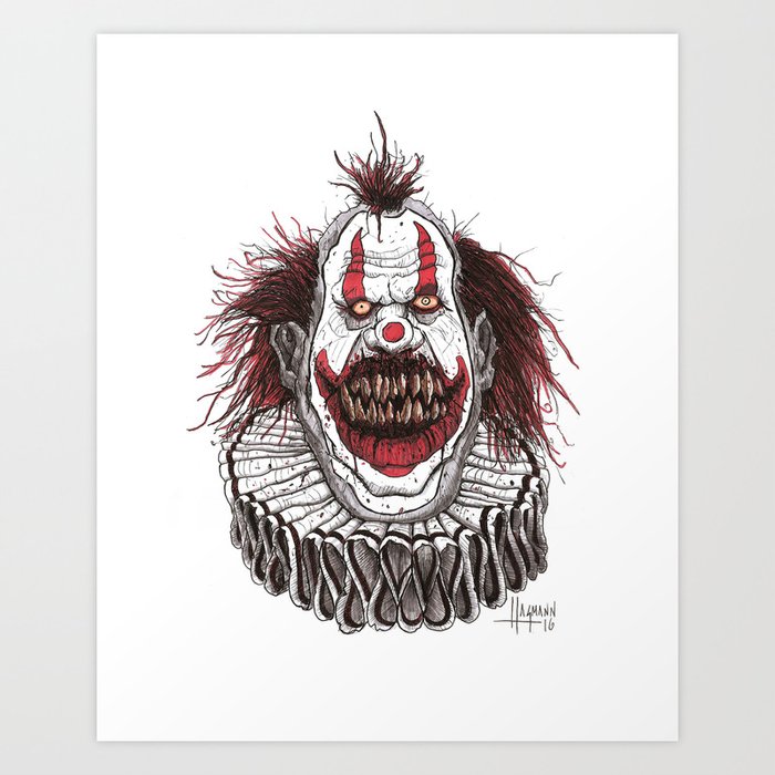 crazy killer clown drawings