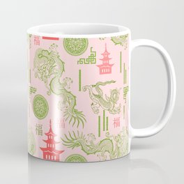 Pink and Green Chinoiserie Coffee Mug