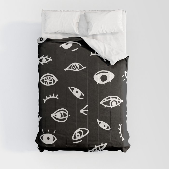 Bad Eyes (Black) Comforter