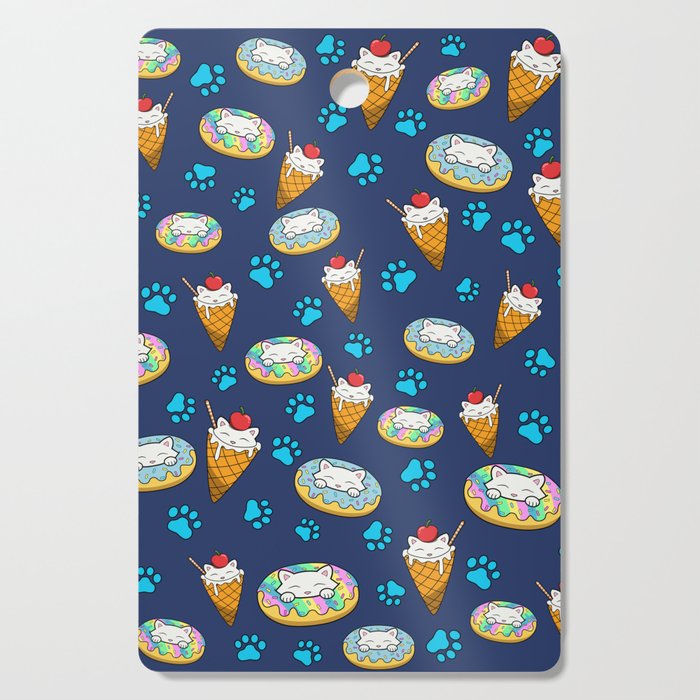 Cats and desserts pattern Cutting Board