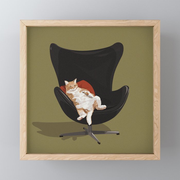 Cats on Chairs collection - ⋕1 Framed Mini Art Print