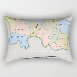 Jersey Vintage map Rectangular Pillow