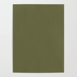 Dark Green-Brown Solid Color Pantone Mayfly 18-0220 TCX Shades of Green Hues Poster