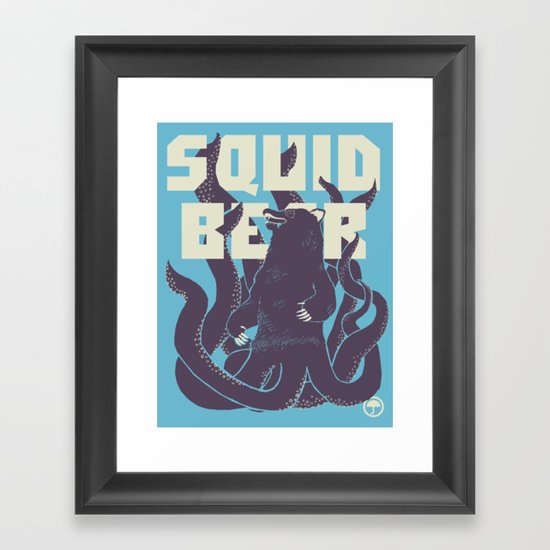 Squid-Bear Framed Art Print
