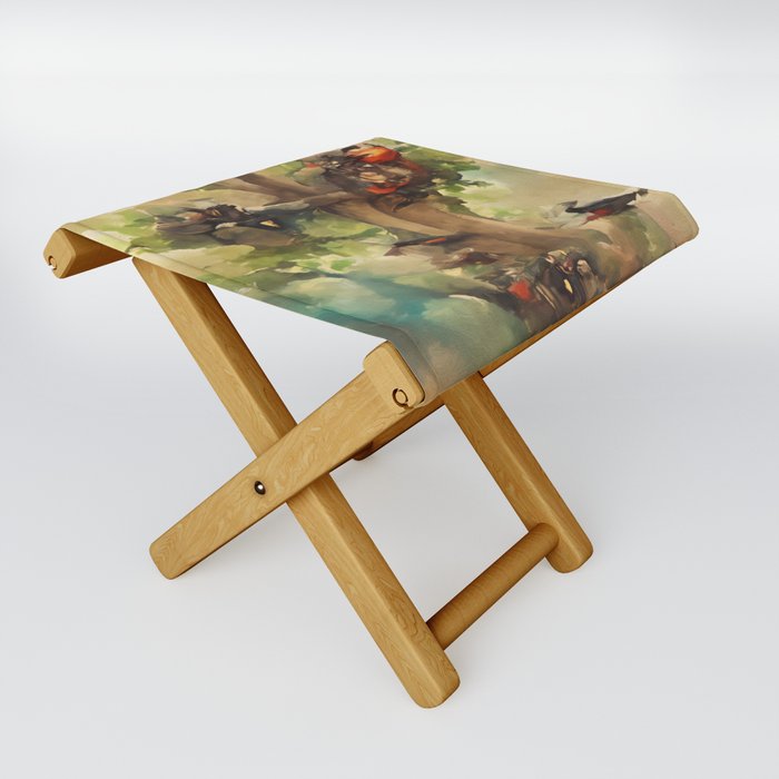 Robins in the Tree Folding Stool