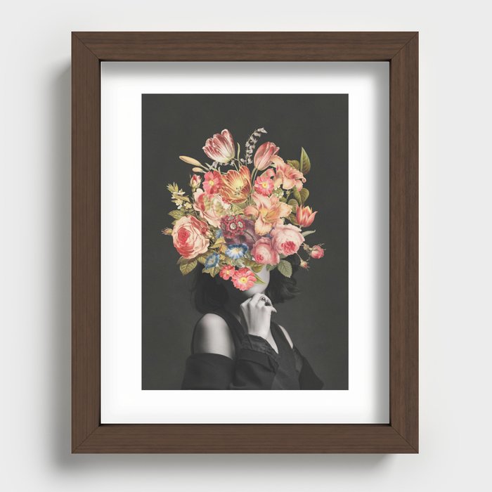 Vintage floral bouquet Recessed Framed Print