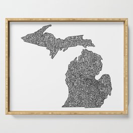 Michigan Map Serving Tray