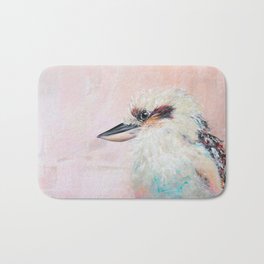 Colorful Kookaburra Bath Mat | Branch, Wildlife, Realism, Kookaburra, Painting, Sitting, Bird Art, Australian Art, Colorful, Animal 
