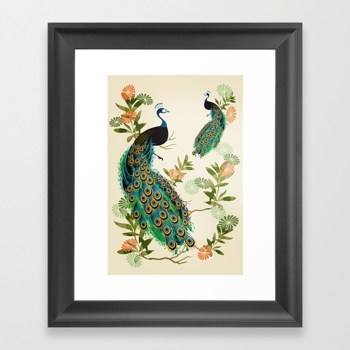 Peacocks Framed Art Print