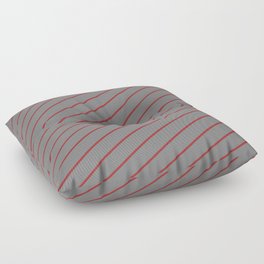 [ Thumbnail: Gray & Brown Colored Stripes Pattern Floor Pillow ]