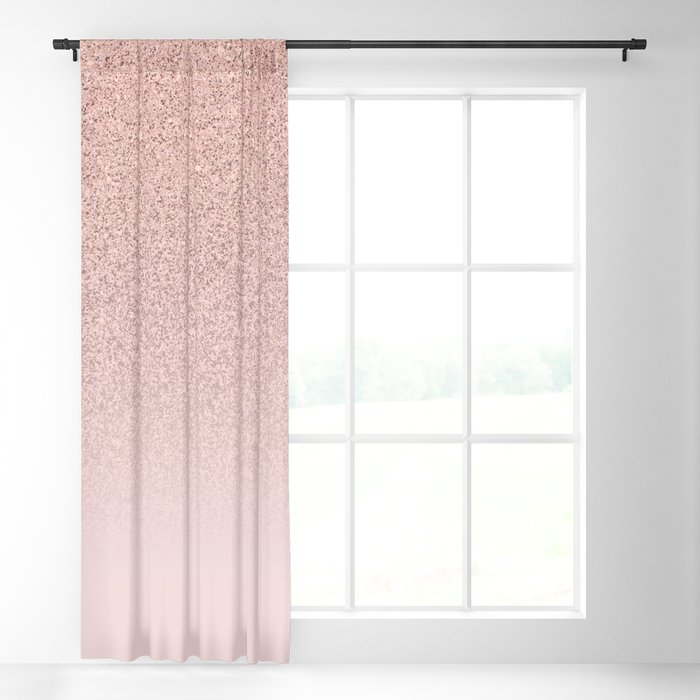 Trendy Rose Gold Faux Glitter Blush Pink Ombre Color Block Blackout Curtain By Sweetviolets Society6 Trendy Rose Gold Faux Glitter Blush, Blush Colored Curtains