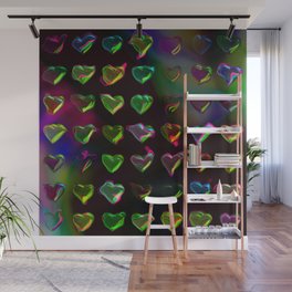 Distorted hearts Wall Mural